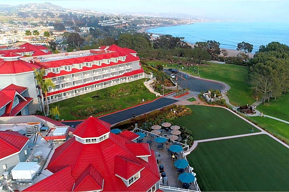 Aerial view of the Laguna Cliffs Marriott in Dana Point, California, overlooking the Pacific